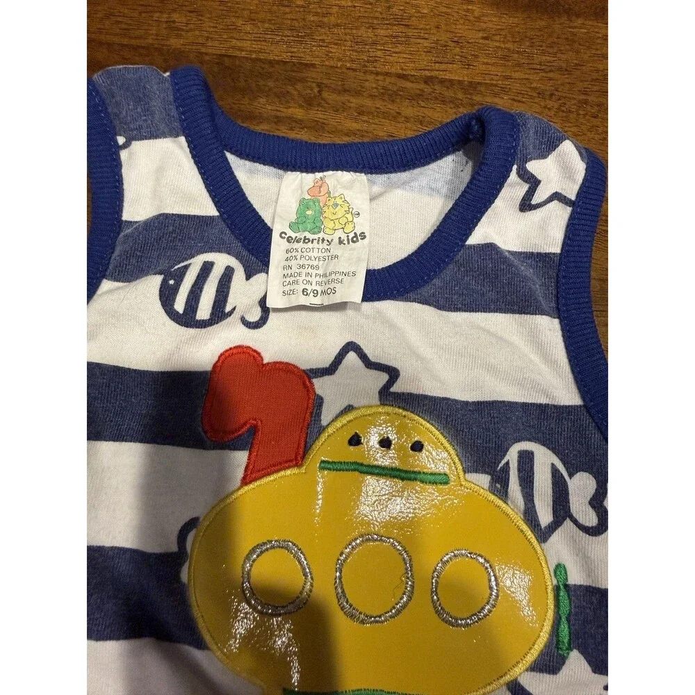 Vintage 90s Celebrity Kids 6/9 Months Submarine Romper